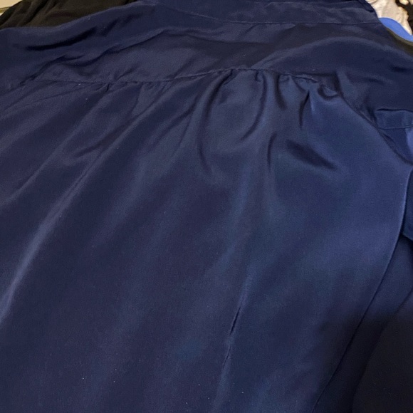 Roaman’s Navy Blue Blouse Sz 3X. Polyester slick - Picture 10 of 11